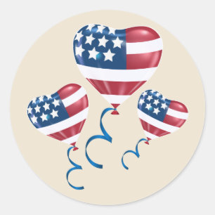 Sticker Rond Joyeux ballon du 4 juillet