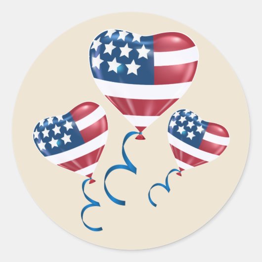 Sticker Rond Joyeux ballon du 4 juillet (Devant)