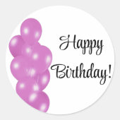 Sticker Rond Joyeux Ballons d'anniversaire (Devant)