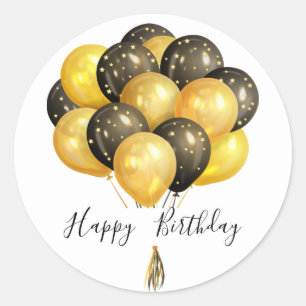 Sticker Rond Joyeux Ballons d'anniversaire