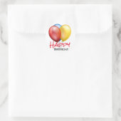 Sticker Rond Joyeux Ballons d'anniversaire (Sac)
