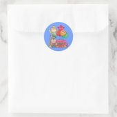 Sticker Rond Joyeux Ballons d'anniversaire garçon 1 an (Sac)