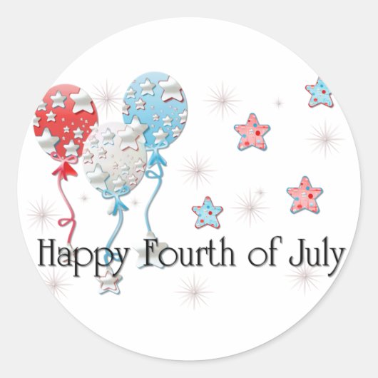 Sticker Rond Joyeux Balloons/Stickers du 4 juillet (Devant)