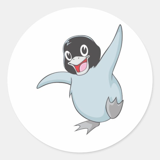 Sticker Rond Joyeux bébé pingouin (Devant)