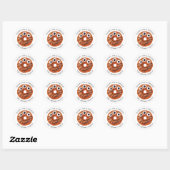 Sticker Rond Joyeux beigne de monstre orange d'Halloween (Feuille)