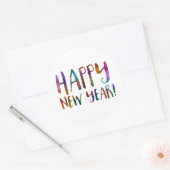 Sticker Rond joyeux bokeh nouvelle année (Enveloppe)