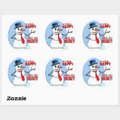 Sticker Rond Joyeux bonhomme de neige (Feuille)
