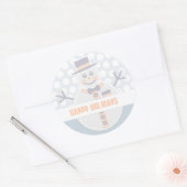 Sticker Rond Joyeux bonhomme de neige (Enveloppe)