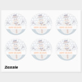 Sticker Rond Joyeux bonhomme de neige (Feuille)