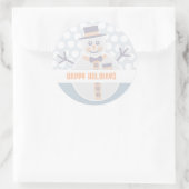 Sticker Rond Joyeux bonhomme de neige (Sac)