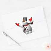 Sticker Rond Joyeux bonhomme de neige (Enveloppe)