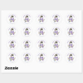 Sticker Rond Joyeux bonhomme de neige de Noël (Feuille)