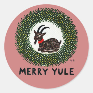 Sticker Rond Joyeux Bouc de Yule