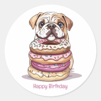 Sticker Rond Joyeux Bulldogs anglais