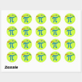 Sticker Rond Joyeux Cadeaux Pi Day, Unique Conception Embossée (Feuille)