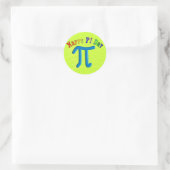 Sticker Rond Joyeux Cadeaux Pi Day, Unique Conception Embossée (Sac)