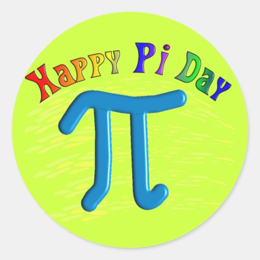 Sticker Rond Joyeux Cadeaux Pi Day, Unique Conception Embossée (Devant)