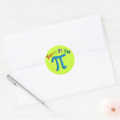 Sticker Rond Joyeux Cadeaux Pi Day, Unique Conception Embossée (Enveloppe)