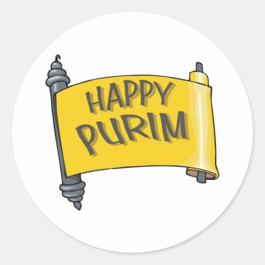 Sticker Rond Joyeux cadeaux Purim et Tee - shirts pour enfants (Devant)