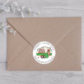 Sticker Rond Joyeux Camp-mas ! Funny Camping Pun Noël