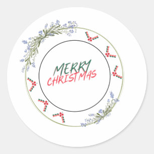 Sticker Rond Joyeux Cercle de Noël