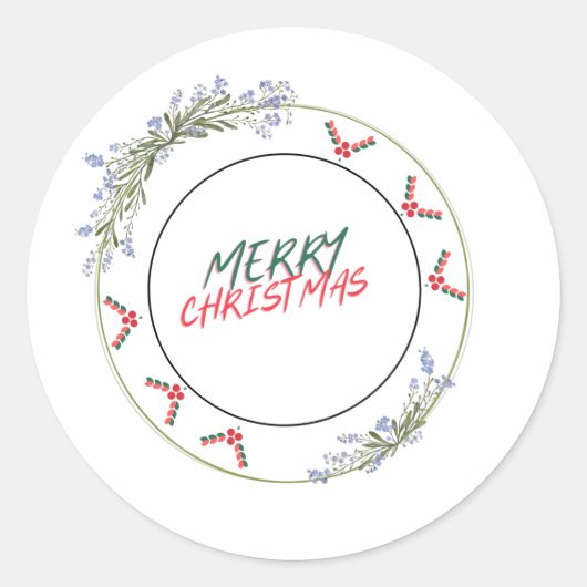 Sticker Rond Joyeux Cercle de Noël (Devant)