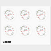 Sticker Rond Joyeux Cercle de Noël (Feuille)