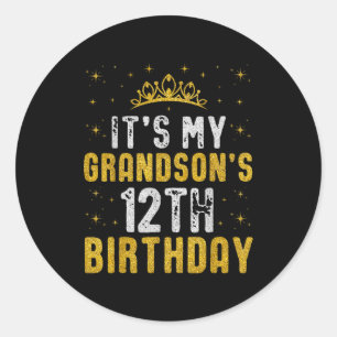 Sticker Rond Joyeux C'est les 12 ans de mon petit-fils 2013 12