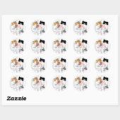 Sticker Rond Joyeux Chatons Curieux (Feuille)
