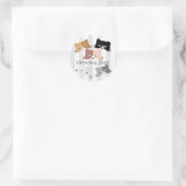 Sticker Rond Joyeux Chatons Curieux (Sac)