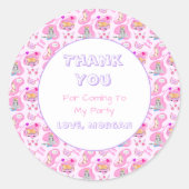 Sticker Rond Joyeux Chats D'Anniversaire Ont Une Fête (Devant)