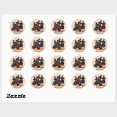 Sticker Rond Joyeux chien Rottweiler Halloween Jack-o'-lantern (Feuille)