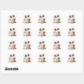Sticker Rond Joyeux Chiens du Labrador Retriever (Feuille)