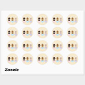 Sticker Rond Joyeux Chiens Goldendoodle de Pâques (Feuille)