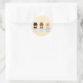 Sticker Rond Joyeux Chiens Goldendoodle de Pâques (Sac)
