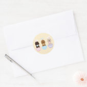 Sticker Rond Joyeux Chiens Goldendoodle de Pâques (Enveloppe)