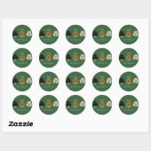 Sticker Rond Joyeux Chiens Goldendoodle Jour de la Saint Patric (Feuille)
