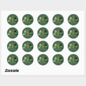 Sticker Rond Joyeux Chiens Goldendoodle Jour de la Saint Patric (Feuille)