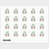 Sticker Rond Joyeux Chiens Schnauzer (Feuille)