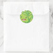 Sticker Rond Joyeux choux légumes souriant (Sac)