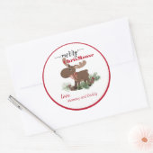 Sticker Rond Joyeux ChrisMoose Personnalisé (Enveloppe)