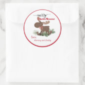 Sticker Rond Joyeux ChrisMoose Personnalisé (Sac)