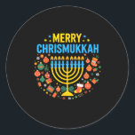 Sticker Rond Joyeux Chrismukkah Joyeux Noël Joyeux Chanukah J<br><div class="desc">Joyeux Chrismukkah Joyeux Noël Joyeux Chanukah Juif</div>