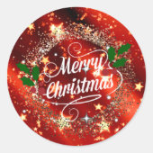 Sticker Rond Joyeux Christmans, parties scintillant et brillanc (Devant)