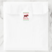 Sticker Rond Joyeux Christmoose Family Pyjamas Moose (Sac)