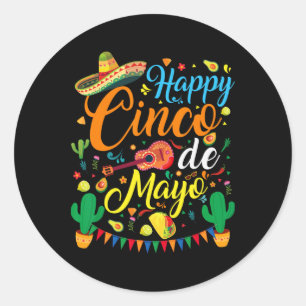 Sticker Rond Joyeux Cinco De Mayo Fiesta Parti Mexicain 5 De Ma
