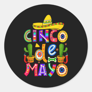 Sticker Rond Joyeux cinco de mayo fiesta squad 5 de mayo mexica