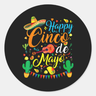Sticker Rond Joyeux Cinco De Mayo Mexicain Fiesta 5 De Mayo Mex