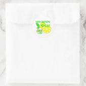 Sticker Rond Joyeux citron jaune d'anniversaire (Sac)