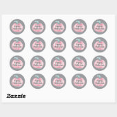 Sticker Rond Joyeux Citrouille rose d'Halloween Pinkoween (Feuille)